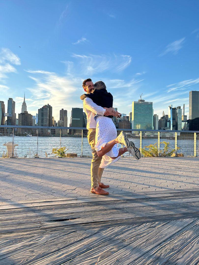 bride jump hug onto groom