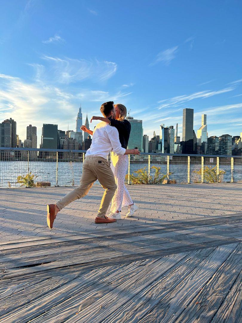 bride and groom kiss